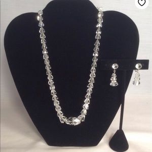 Krementz Vintage Quartz Necklace 18 Inches 1.5 Inch Earrings